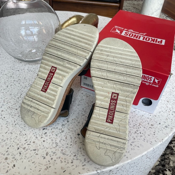 Pikolions Palma Wedge Sandals Black - Picture 5 of 5